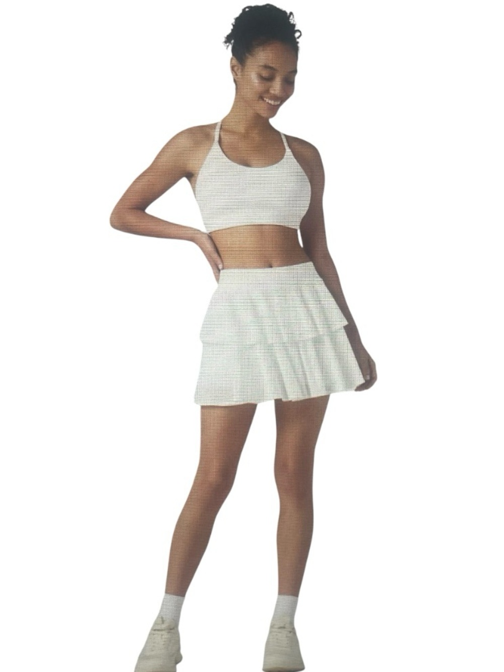NWT HALARA White Mesh 2-in-1 InstantCool Tennis Tiered Skirt With Pocket XS